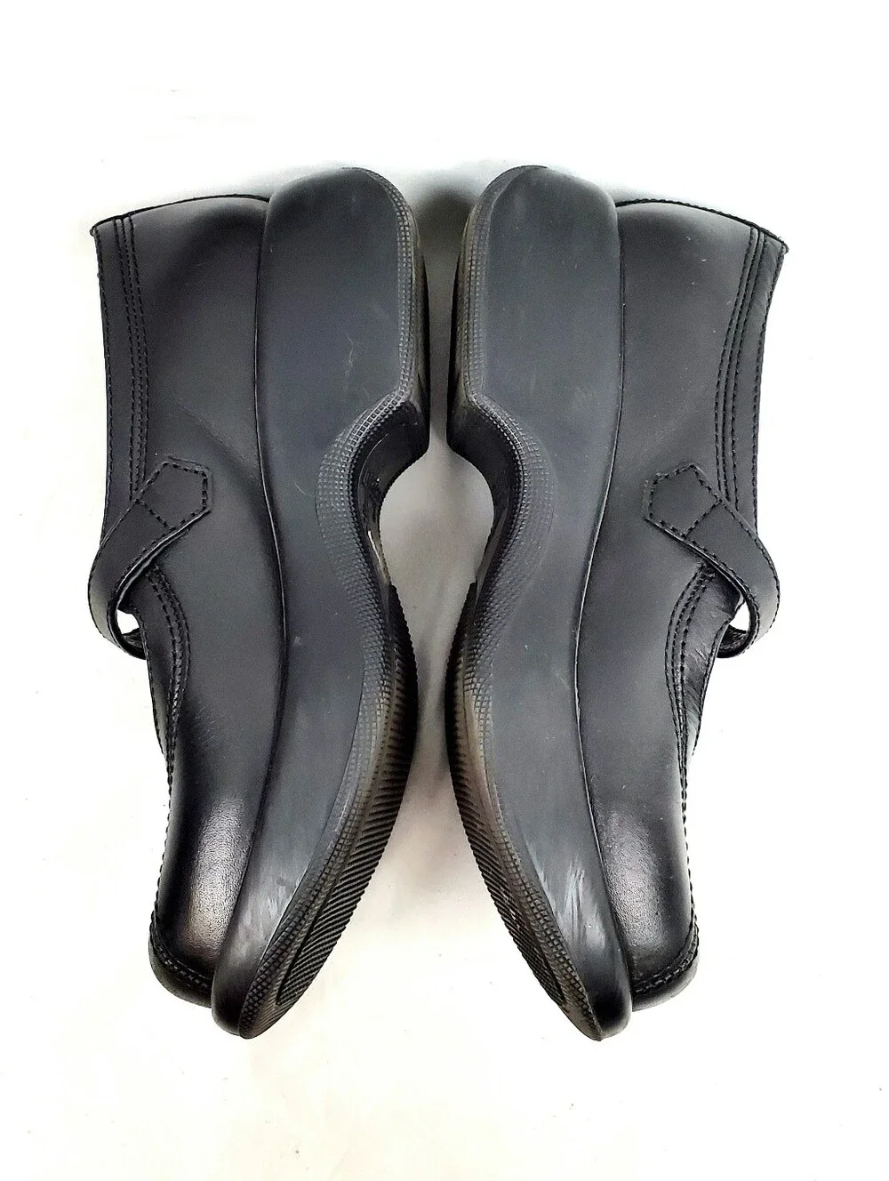 Dansko Chunky Black Leather Platform Mary Jane Shoe